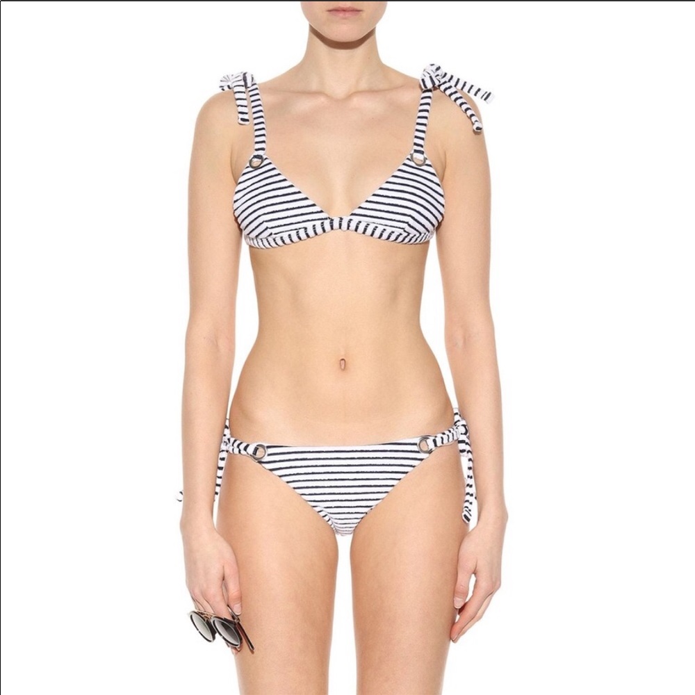 Mara Hoffman Striped Terry Bikini Top Size S